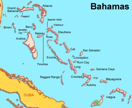 Map of the Bahama Islands